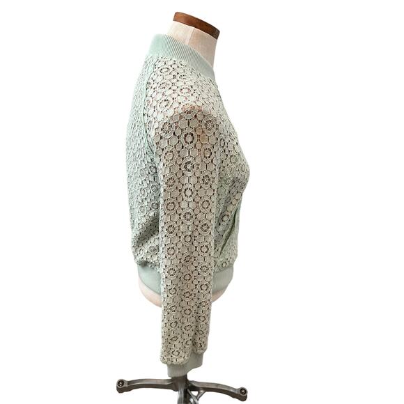 Victoria Beckham x Target Mint Green Lace Bomber Jacket XS - Picture 6 of 9